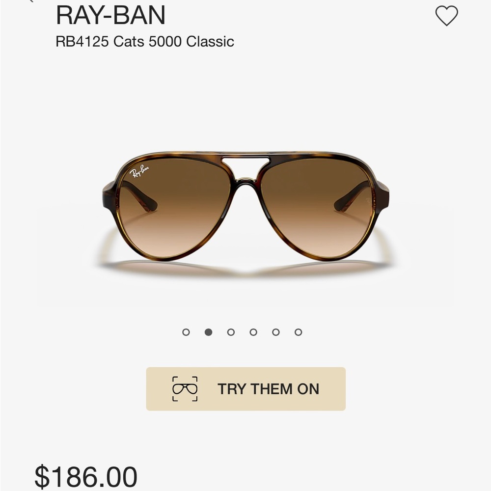 NWT Ray-Ban CATS 5000 CLASSIC RB4125 Brown Aviators